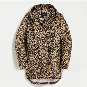 J. crew Perfect rain jacket in leopard print